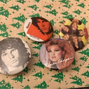 Vintage concert buttons.